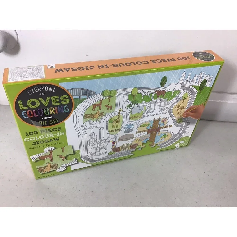 Zoo Puzzle 100 Piece Kaleidoscope Coloring Jigsaw NEW